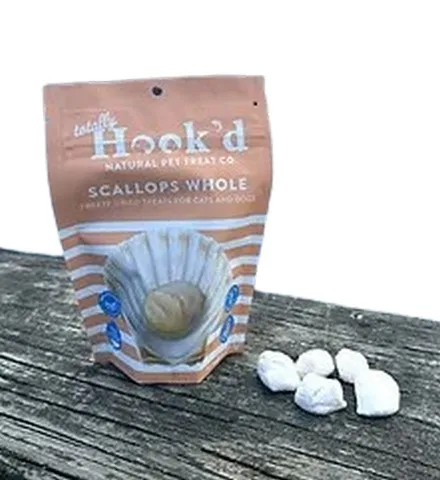 1ea Totally Hook'd Freeze-Dried Scallops 1oz - Dog/Cat Supplements